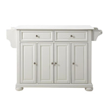 Load image into Gallery viewer, Alexandria Stone Top Full Size Kitchen Island/Cart White/White
