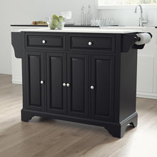 Load image into Gallery viewer, Lafayette Stone Top Full Size Kitchen Island/Cart Black/White
