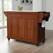 Load image into Gallery viewer, Cambridge Stone Top Full Size Kitchen Island/Cart Cherry/White
