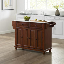 Load image into Gallery viewer, Cambridge Stone Top Full Size Kitchen Island/Cart Mahogany/White
