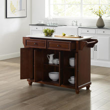 Load image into Gallery viewer, Cambridge Stone Top Full Size Kitchen Island/Cart Mahogany/White
