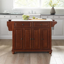 Load image into Gallery viewer, Cambridge Stone Top Full Size Kitchen Island/Cart Mahogany/White
