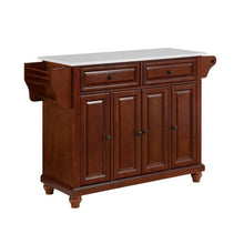 Load image into Gallery viewer, Cambridge Stone Top Full Size Kitchen Island/Cart Mahogany/White
