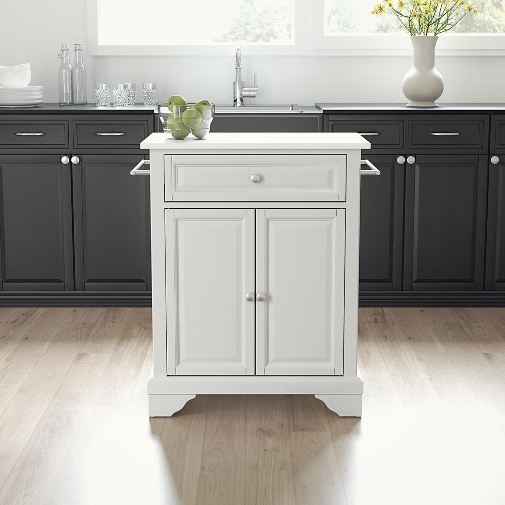 Lafayette Stone Top Portable Kitchen Island/Cart White/White