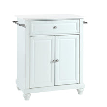 Load image into Gallery viewer, Cambridge Stone Top Portable Kitchen Island/Cart White/White
