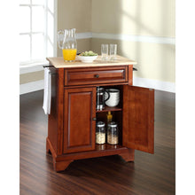 Load image into Gallery viewer, Lafayette Wood Top Portable Kitchen Island/Cart Cherry/Natural
