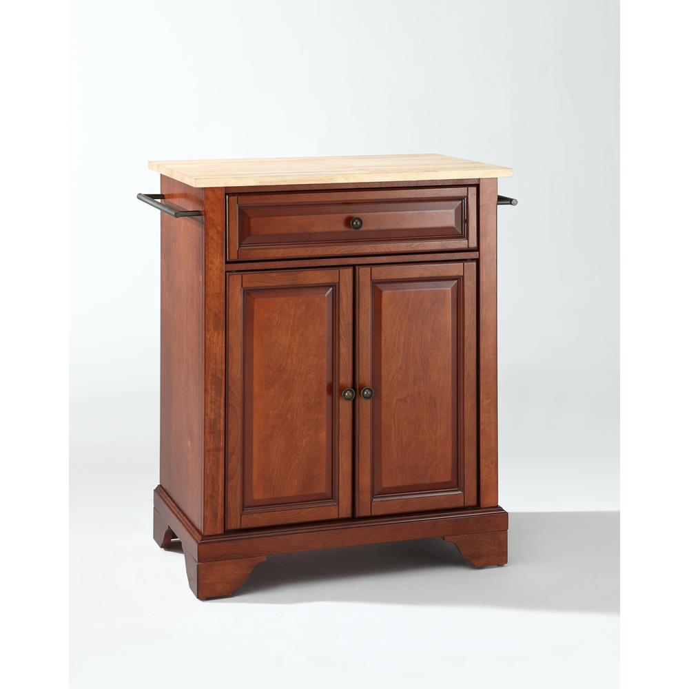 Lafayette Wood Top Portable Kitchen Island/Cart Cherry/Natural