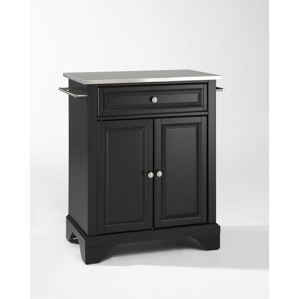 Lafayette Stainless Steel Top Portable Kitchen Island/Cart Black/Stainless Steel