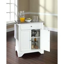Load image into Gallery viewer, Lafayette Stainless Steel Top Portable Kitchen Island/Cart White/Stainless Steel
