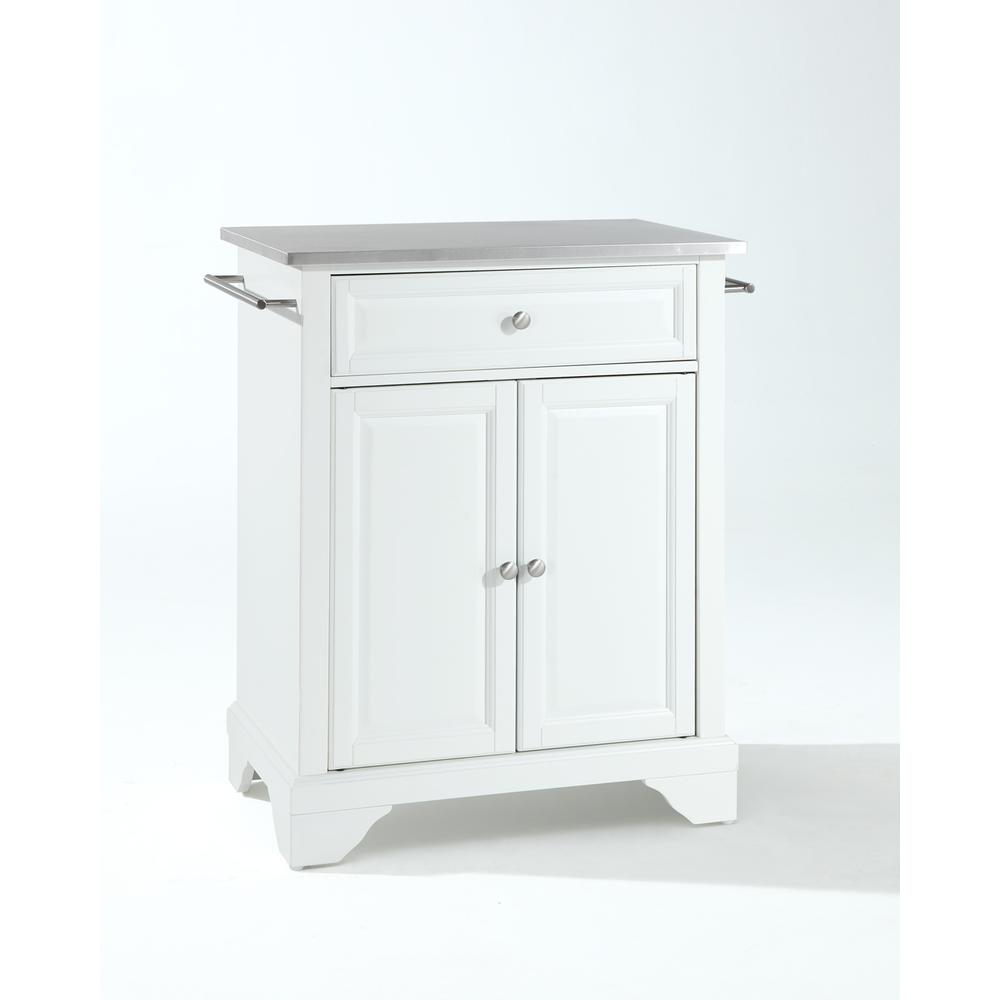 Lafayette Stainless Steel Top Portable Kitchen Island/Cart White/Stainless Steel