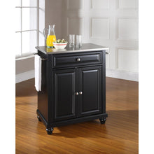 Load image into Gallery viewer, Cambridge Stainless Steel Top Portable Kitchen Island/Cart Black/Stainless Steel
