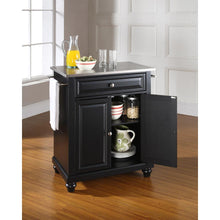 Load image into Gallery viewer, Cambridge Stainless Steel Top Portable Kitchen Island/Cart Black/Stainless Steel
