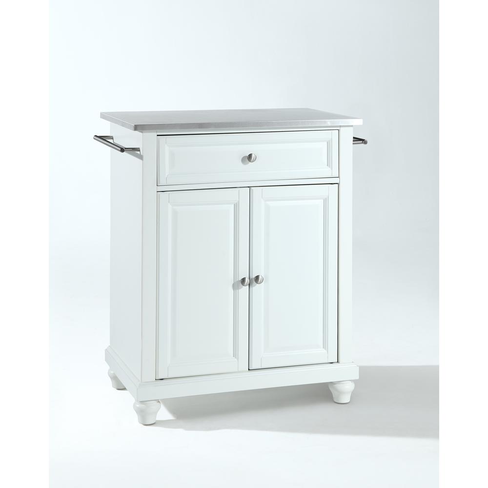 Cambridge Stainless Steel Top Portable Kitchen Island/Cart White/Stainless Steel