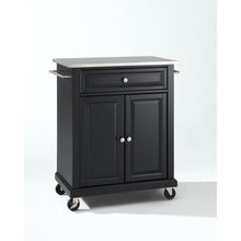 Load image into Gallery viewer, Compact Stainless Steel Top Kitchen Cart Black/Stainless Steel
