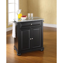 Load image into Gallery viewer, Alexandria Granite Top Portable Kitchen Island/Cart Black/Gray
