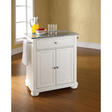 Load image into Gallery viewer, Alexandria Granite Top Portable Kitchen Island/Cart White/Gray
