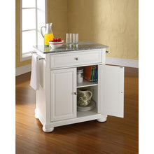 Load image into Gallery viewer, Alexandria Granite Top Portable Kitchen Island/Cart White/Gray
