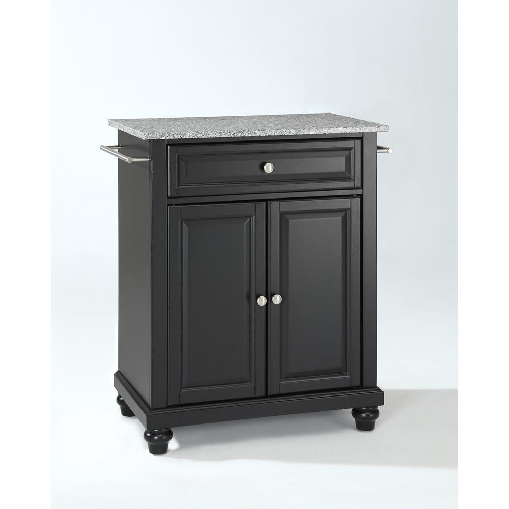 Cambridge Granite Top Portable Kitchen Island/Cart Black/Gray