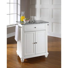 Load image into Gallery viewer, Cambridge Granite Top Portable Kitchen Island/Cart White/Gray
