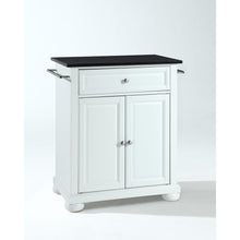 Load image into Gallery viewer, Alexandria Granite Top Portable Kitchen Island/Cart White/Black
