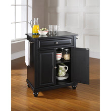Load image into Gallery viewer, Cambridge Granite Top Portable Kitchen Island/Cart Black/Black

