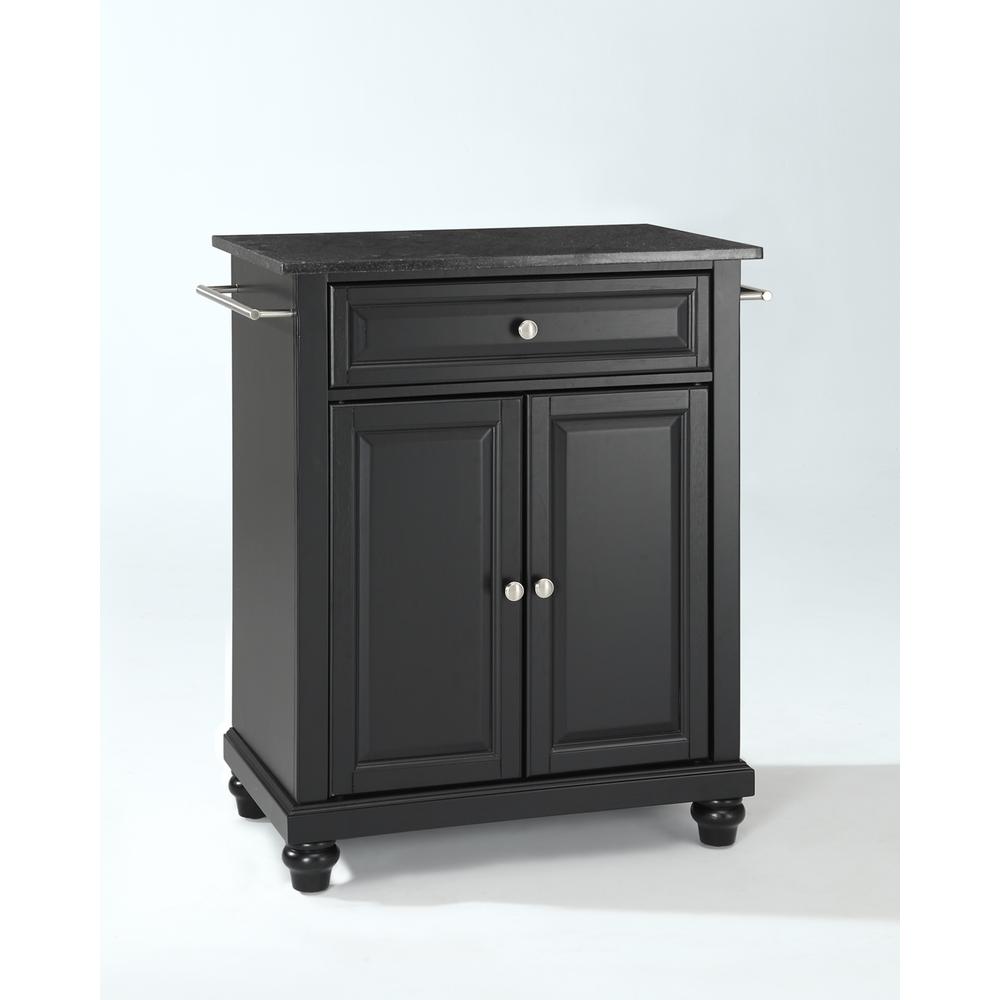 Cambridge Granite Top Portable Kitchen Island/Cart Black/Black