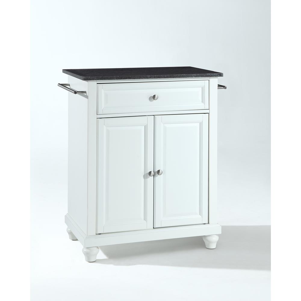Cambridge Granite Top Portable Kitchen Island/Cart White/Black
