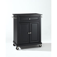 Load image into Gallery viewer, Compact Granite Top Kitchen Cart Black/Black
