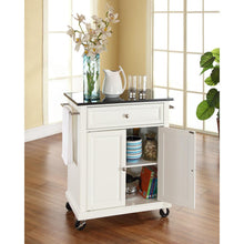 Load image into Gallery viewer, Compact Granite Top Kitchen Cart White/Black
