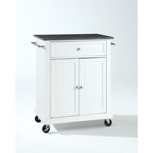 Load image into Gallery viewer, Compact Granite Top Kitchen Cart White/Black

