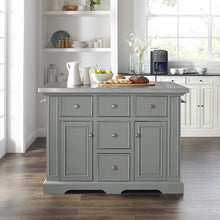 Load image into Gallery viewer, Julia Stainless Steel Top Kitchen Island Gray/Stainless Steel
