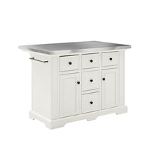 Load image into Gallery viewer, Julia Stainless Steel Top Kitchen Island White/Stainless Steel

