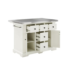 Load image into Gallery viewer, Julia Stainless Steel Top Kitchen Island White/Stainless Steel
