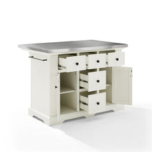 Load image into Gallery viewer, Julia Stainless Steel Top Kitchen Island White/Stainless Steel
