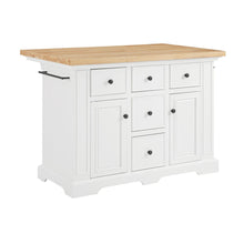 Load image into Gallery viewer, Julia Wood Top Kitchen Island White/Natural
