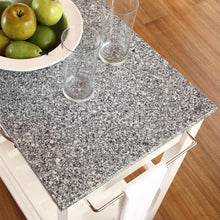 Load image into Gallery viewer, Granite Top Kitchen Prep Cart White/Gray
