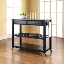 Load image into Gallery viewer, Granite Top Kitchen Prep Cart Black/Black
