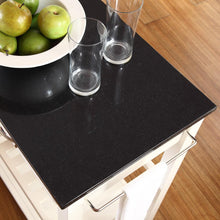 Load image into Gallery viewer, Granite Top Kitchen Prep Cart White/Black
