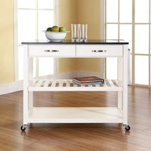 Load image into Gallery viewer, Granite Top Kitchen Prep Cart White/Black
