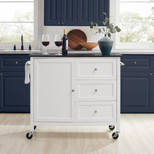 Load image into Gallery viewer, Soren Granite Top Kitchen Island/Cart White/Black
