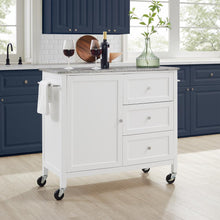 Load image into Gallery viewer, Soren Granite Top Kitchen Island/Cart White/Gray
