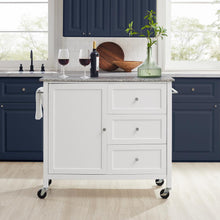 Load image into Gallery viewer, Soren Granite Top Kitchen Island/Cart White/Gray
