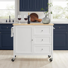 Load image into Gallery viewer, Soren Wood Top Kitchen Island/Cart White/Natural
