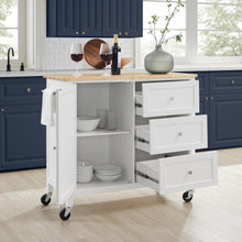 Load image into Gallery viewer, Soren Wood Top Kitchen Island/Cart White/Natural
