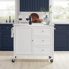Load image into Gallery viewer, Soren Stainless Steel Top Kitchen Island/Cart White/Stainless Steel
