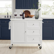 Load image into Gallery viewer, Soren Stone Top Kitchen Island/Cart White
