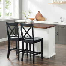 Load image into Gallery viewer, Bartlett Wood Top Kitchen Island W/X-Back Stools
