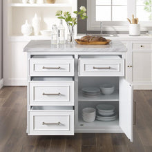 Load image into Gallery viewer, Cutler Faux Marble Top Kitchen Island
