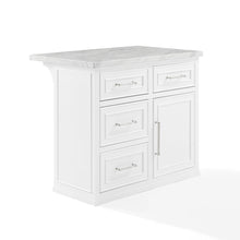 Load image into Gallery viewer, Cutler Faux Marble Top Kitchen Island
