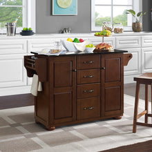 Load image into Gallery viewer, Eleanor Granite Top Kitchen Island Mahogany/Black

